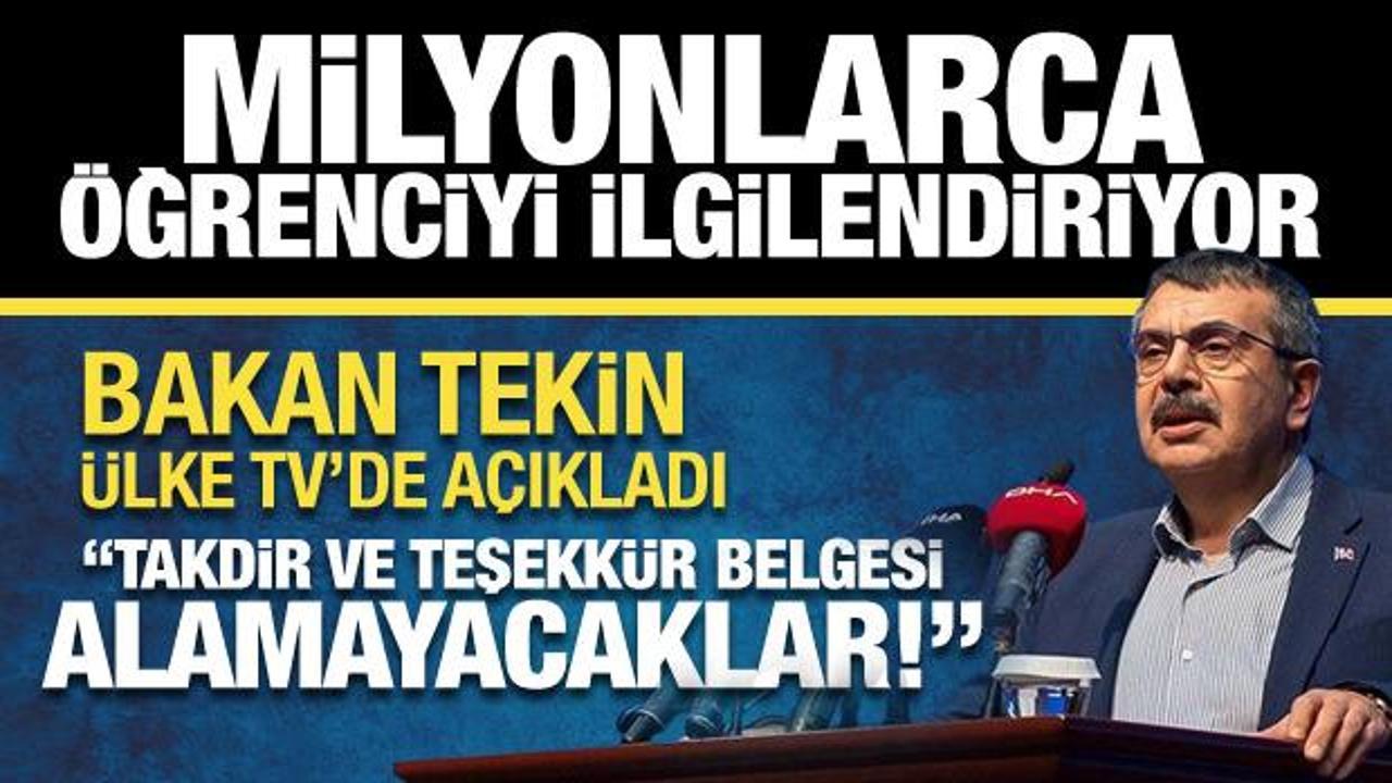 Bakan Tekin, milyonlarca öğrenciyi ilgilendiren kararı açıkladı!