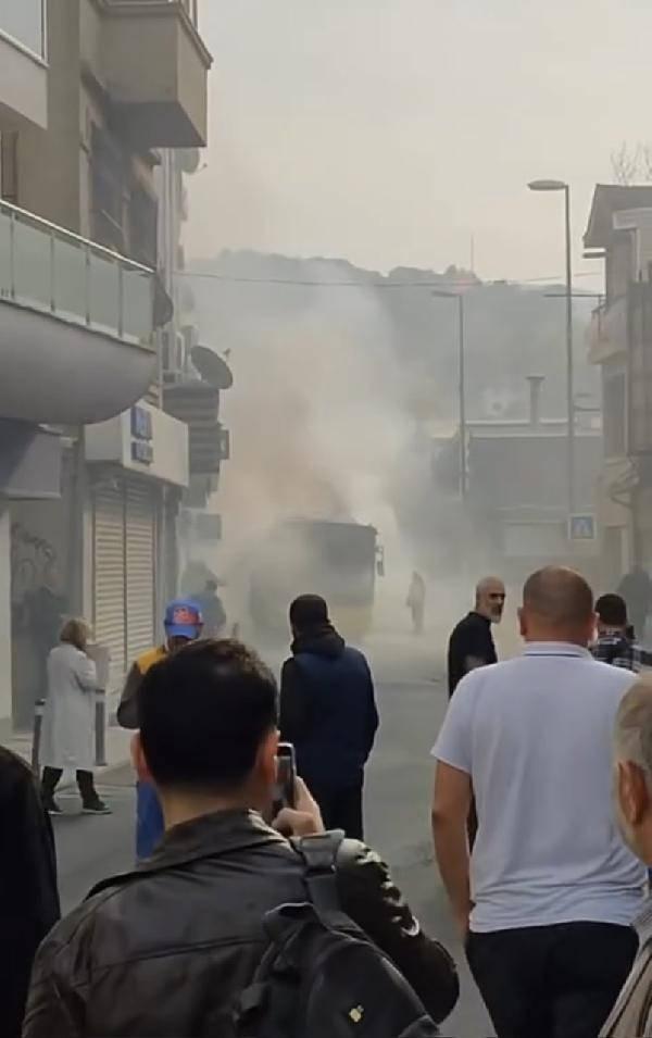 Beykoz'da İETT otobüsünde yangın