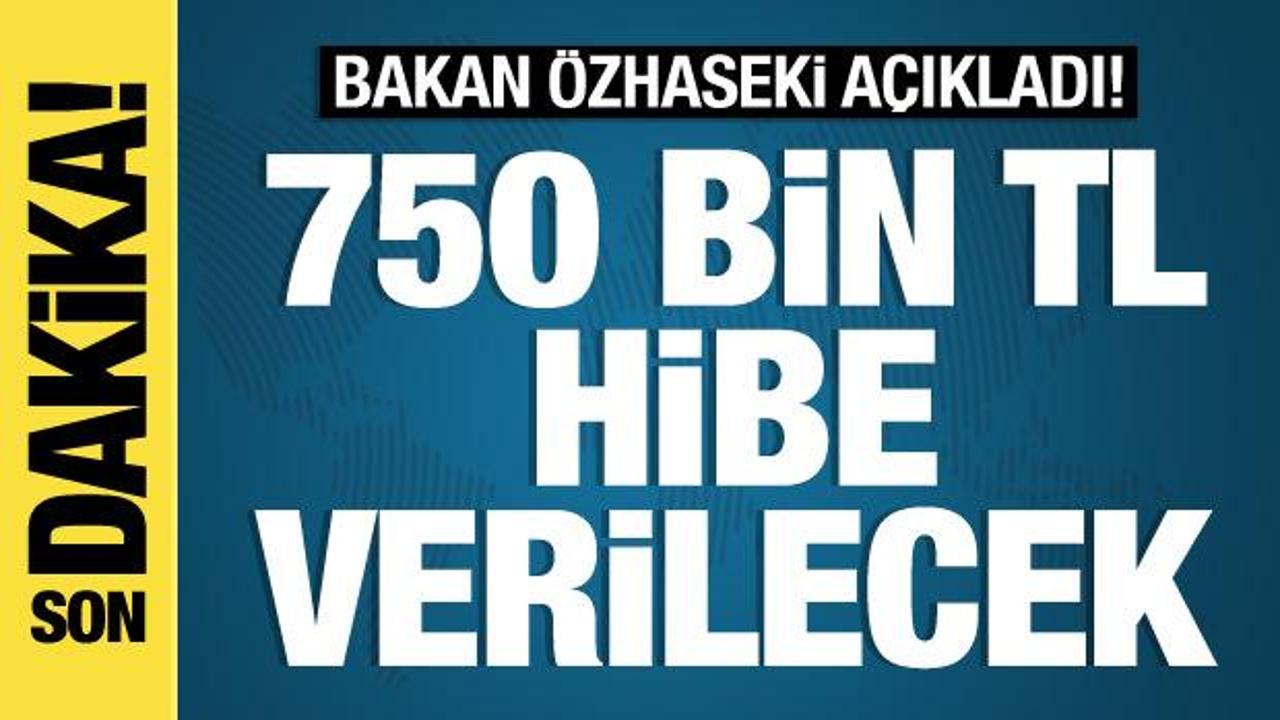 Bakan Özhaseki açıkladı: 750 bin TL hibe verilecek