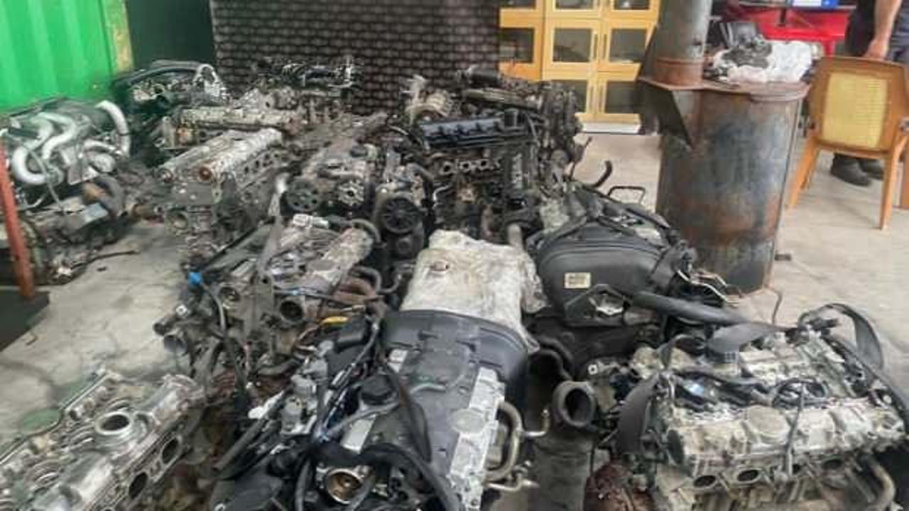 Kayseri’de 30 adet kaçak otomobil motoru ele geçirildi