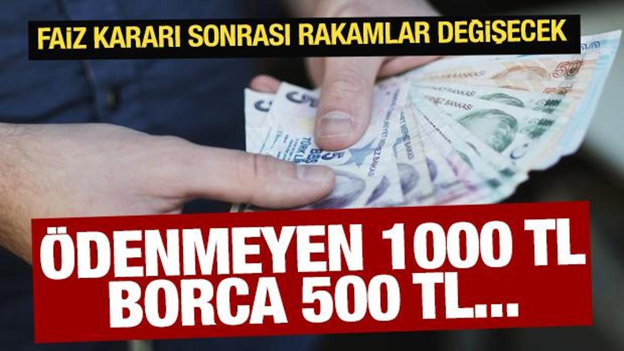Kredi ve kredi kartı faizleri değişecek! Ödenmeyen 1000 TL borca 500 TL…