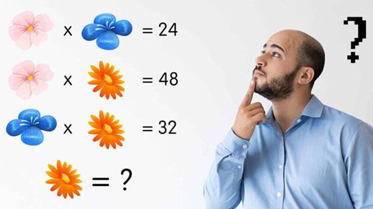 Sadece dikkat seviyesi çok yüksek kişiler bu zekâ testinin cevabını 7 saniye içerisinde bulabiliyor: Turuncu çiçeğin değerini bulabilir misin?