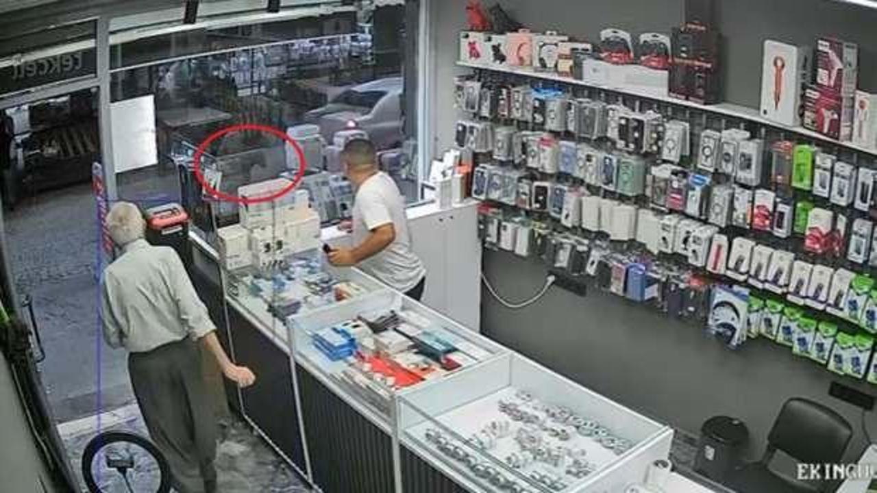 Seyir halindeki otomobilin üzerine keçi düştü