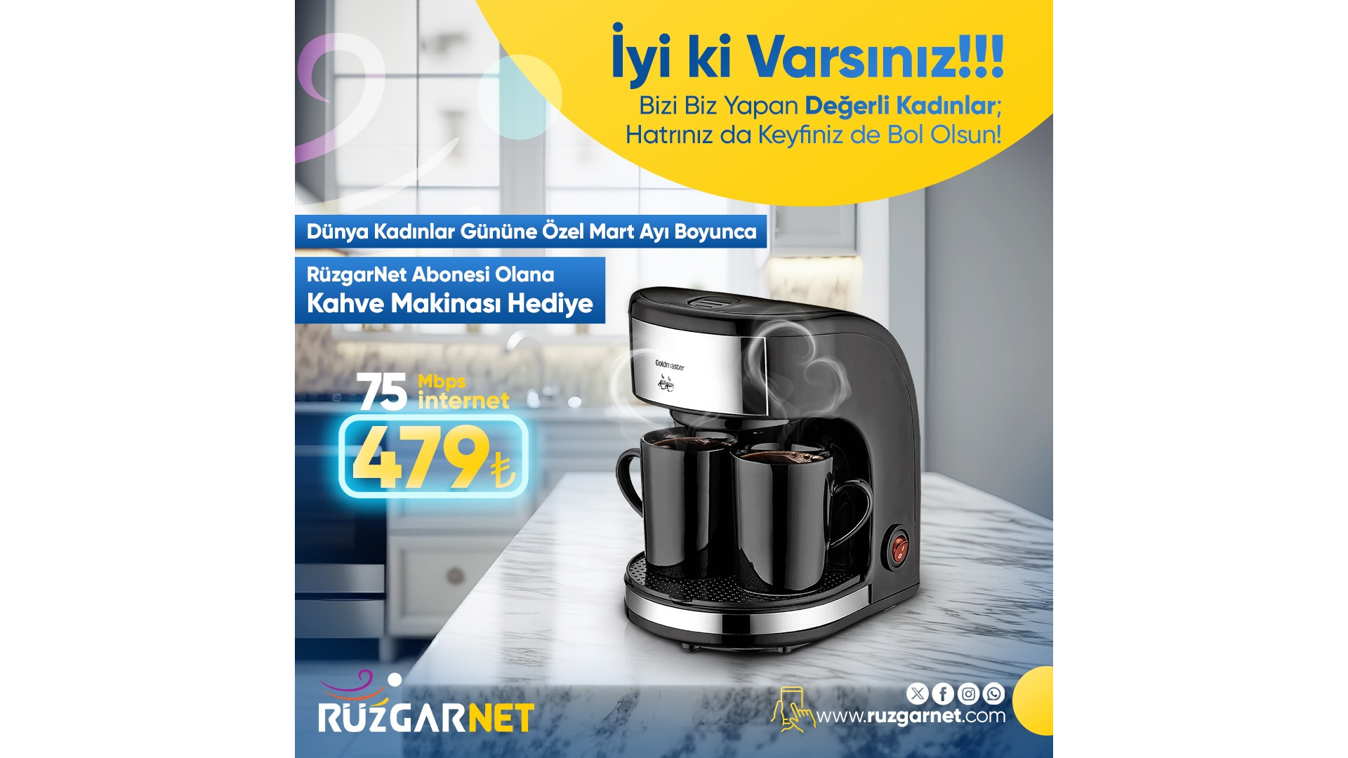 RüzgarNetten Kadınlar Gününe Özel Kahve Makinesi