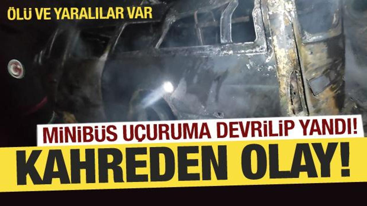 Adana’da kahreden olay! Uçuruma devrilen minibüs yandı…Ölü ve yaralılar var