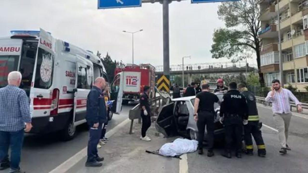 Bariyerlere çarpan otomobilin sürücüsü öldü