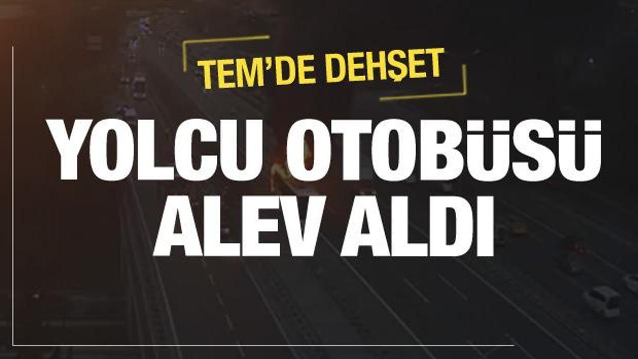 TEM’de yolcu otobüsü alev aldı! Çok sayıda ekip yönlendirildi