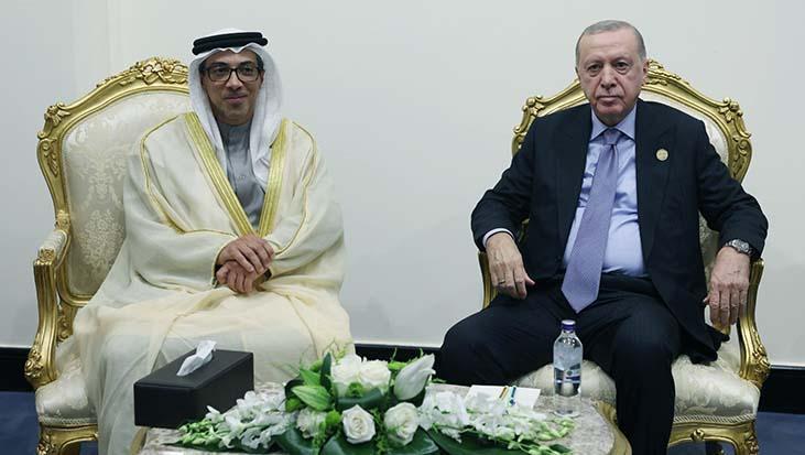 ERDOĞAN, BAE BAŞKAN YARDIMCISI ZAYED AL NAHYAN İLE BİR ARAYA GELDİ